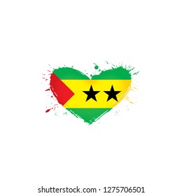 Sao Tome and Principe flag, vector illustration on a white background