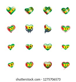 Sao Tome and Principe flag, vector illustration on a white background