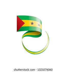 Sao Tome and Principe flag, vector illustration on a white background