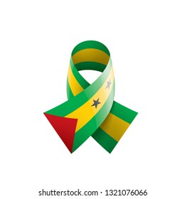 Sao Tome and Principe flag, vector illustration on a white background