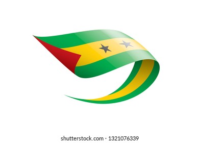 Sao Tome and Principe flag, vector illustration on a white background