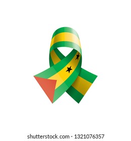 Sao Tome and Principe flag, vector illustration on a white background