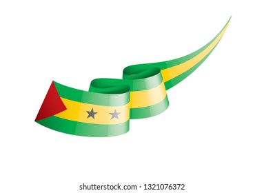 Sao Tome and Principe flag, vector illustration on a white background