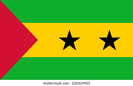 Sao Tome and Principe Flag, Vector image and icon