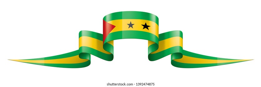 Sao Tome and Principe flag, vector illustration on a white background
