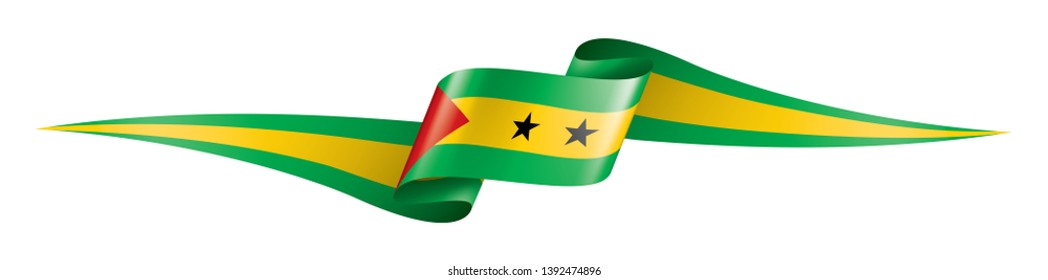 Sao Tome and Principe flag, vector illustration on a white background