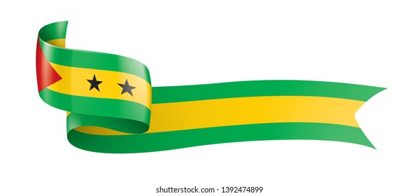 Sao Tome and Principe flag, vector illustration on a white background
