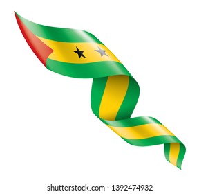Sao Tome and Principe flag, vector illustration on a white background