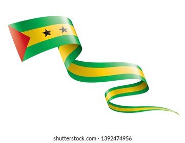 Sao Tome and Principe flag, vector illustration on a white background