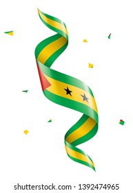 Sao Tome and Principe flag, vector illustration on a white background