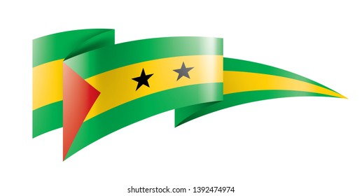 Sao Tome and Principe flag, vector illustration on a white background