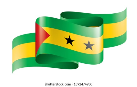 Sao Tome and Principe flag, vector illustration on a white background