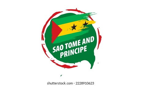 Sao Tome and Principe flag, vector illustration on a white background