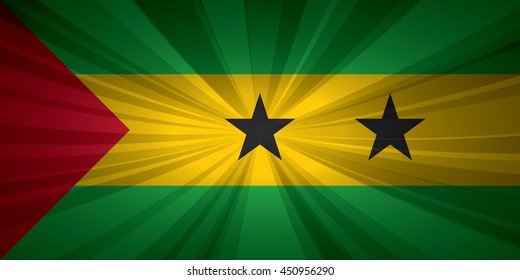 Sao Tome and Principe flag vector illustration.