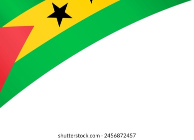 Sao Tome and Principe flag wave isolated on png or transparent background vector illustration.