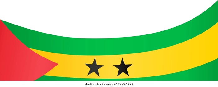 Sao Tome and Principe flag wave isolated on png or transparent background vector illustration.