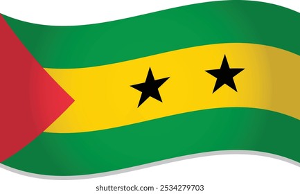 Sao Tome and Principe Flag Waving Vector