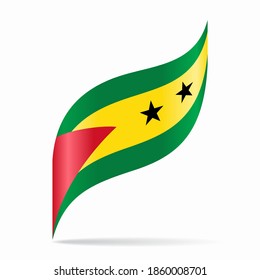 Sao Tome and Principe flag wavy abstract background. Vector illustration.