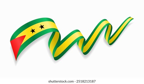 São Tomé e Príncipe bandeira ondulado fundo abstrato. Ilustração vetorial.