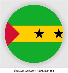 Sao Tome and Principe Flat Rounded Country Flag Icon