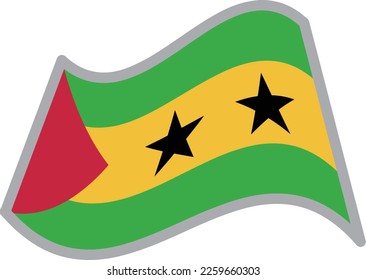 Sao tome and principe fluttering national flag illustration vector material