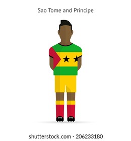 Sao Tome and Principe football player. Soccer uniform. Vector illustration.