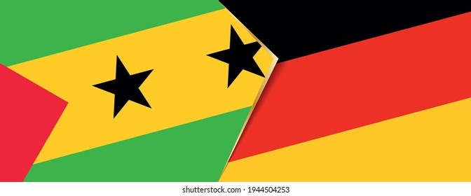 Sao Tome and Principe and Germany flags, two vector flags symbol of relationship or confrontation.