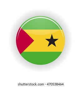 Sao Tome and Principe icon circle isolated on white background. Sao Tome icon vector illustration