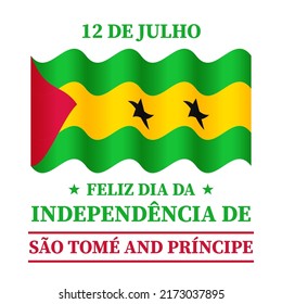Sao Tome Principe Independence Day Typography Stock Vector (Royalty