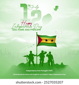 Sao Tome and Principe Independence Day greeting card design for social media post