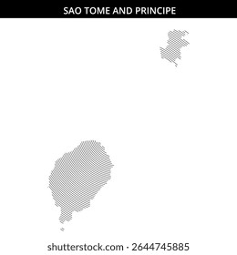 Sao Tome and Principe islands displayed in a unique, modern style