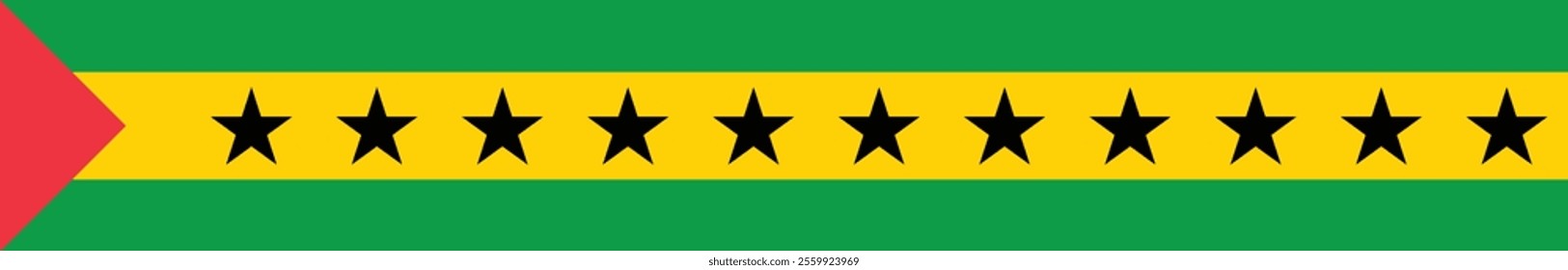 SAO Tome and Principe long banner flag digital vector illustration