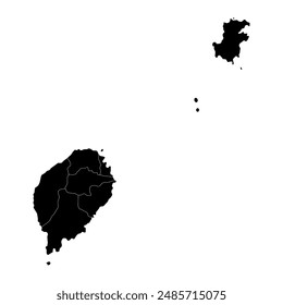 Sao Tome and Principe map with administrative divisions. Vector illustration.