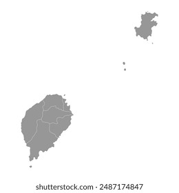 Sao Tome and Principe map with administrative divisions. Vector illustration.