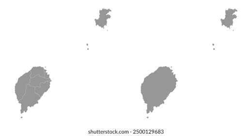 Sao Tome and Principe map with administrative divisions. Vector illustration.