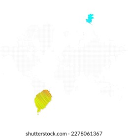 Sao Tome and Principe map in colorful halftone gradients. Future geometric patterns of lines abstract on white background. Vector Illustration Eps10.