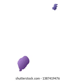 Sao Tome and Principe map. Geometric style country outline. Imaginative violet vector illustration.