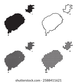 Sao Tome and Principe Map Icon Element Symbol Design