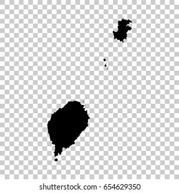 Sao Tome and Principe map isolated on transparent background. Black map for your design. Vector illustration, easy to edit.