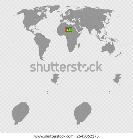 Sao Tome and Principe Map Set with World Location.