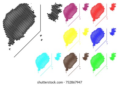 Sao Tome and Principe map vector illustration, 