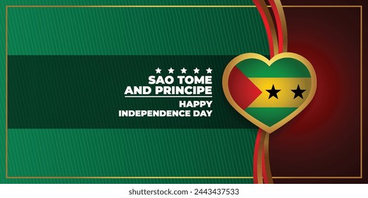 Sao Tome and Principe National Day, celebration template banner vector Illustration