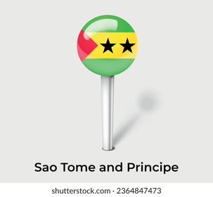 Sao Tome and Principe national flag map marker pin icon illustration