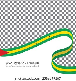 Sao Tome and Principe national flag ribbon stock vector