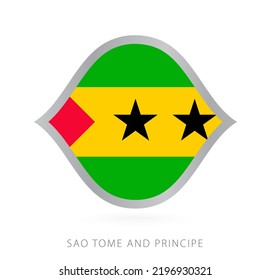 Sao Tome and Principe national team flag in style for international basketball competitions. Vector sign.