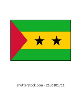 Sao Tome and Principe official flag icon 400 x 300 size isolated on white background. Official flag.  State identity.