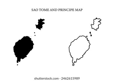 Sao Tome And Principe region country map vector