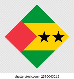 Sao Tome and Principe rhombus flag. Vector illustration.