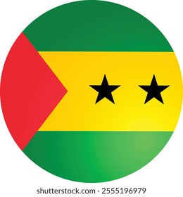 Sao Tome and Principe Round Flag Vector