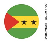 Sao Tome and Principe round isolated flag from African country in flat design